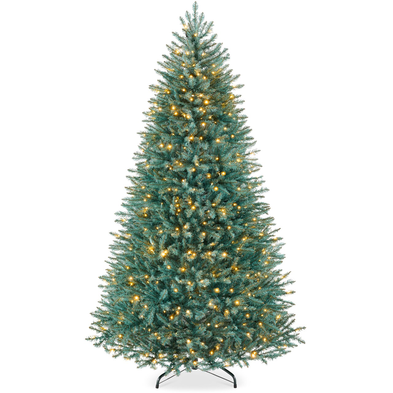 Best Choice Products Pre-Lit Premium Nordic Fir Artificial Full Christmas Tree w/2-in-1 Twinkle LEDs – Blue Spruce